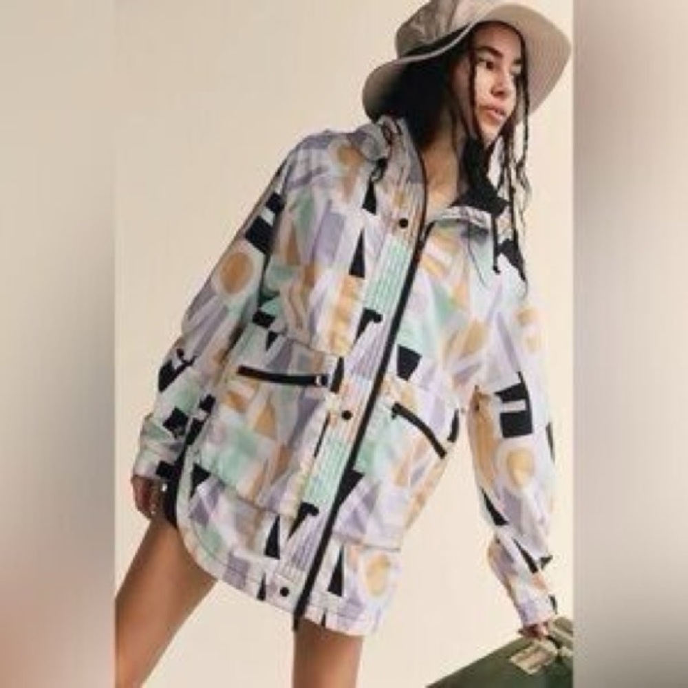 Free people movement Singin in the Rain packable jacket multi pattern Size large